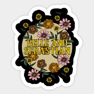 Belle and Sebastian Name Personalized Flower Retro Floral 80s 90s Name Style Sticker